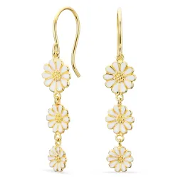 marguerit øreringe i forgyldt sølv