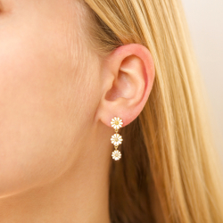 marguerit øreringe i forgyldt sølv - Maggie