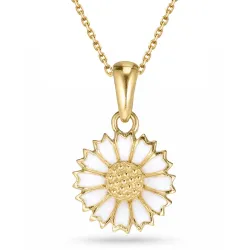 11 mm marguerit Halskæde med vedhæng i forgyldt sølv - Marie