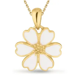 marguerit vedhæng med halskæde i forgyldt sølv - Magda