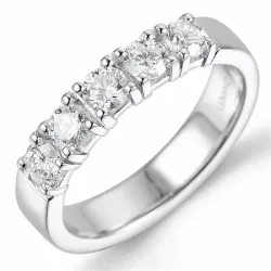 Diamant alliancering i 14 karat hvidguld 5 x 0,15 ct