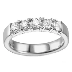 diamant alliancering i 14 karat hvidguld 5 x 0,20 ct