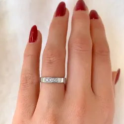 diamant alliancering i 14 karat hvidguld 3 x 0,05 ct