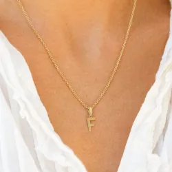 bogstav F vedhæng i 8 karat guld - My Letter