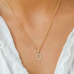 bogstav D vedhæng i 8 karat guld - My Letter