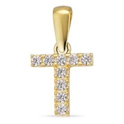 bogstav T vedhæng i 8 karat guld - My Letter