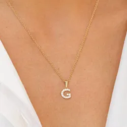 bogstav G vedhæng i 8 karat guld - My Letter