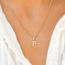bogstav P vedhæng i 8 karat guld - My Letter