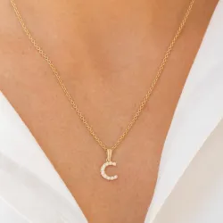bogstav C vedhæng i 8 karat guld - My Letter