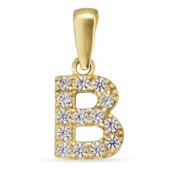 bogstav B vedhæng i 8 karat guld - My Letter