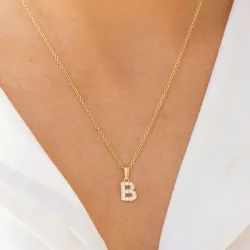 bogstav B vedhæng i 8 karat guld - My Letter
