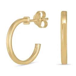 14 mm halvcreoler i 8 karat guld - Gold Collection