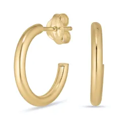 14 mm halvcreoler i 8 karat guld - Gold Collection