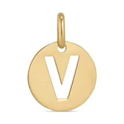 bogstav V vedhæng i 8 karat guld - My Letter