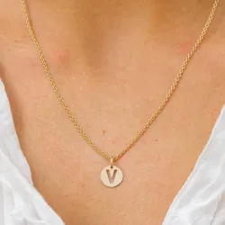 bogstav V vedhæng i 8 karat guld - My Letter
