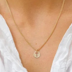 bogstav T vedhæng i 8 karat guld - My Letter