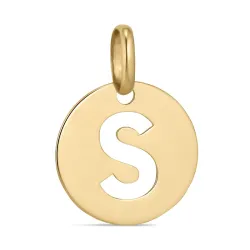 bogstav S vedhæng i 8 karat guld