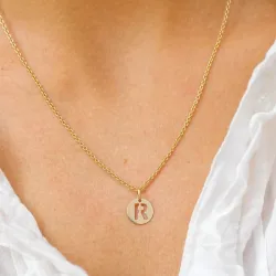bogstav R vedhæng i 8 karat guld - My Letter