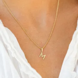 bogstav M vedhæng i 8 karat guld - My Letter