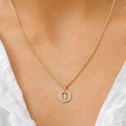 bogstav D vedhæng i 8 karat guld - My Letter