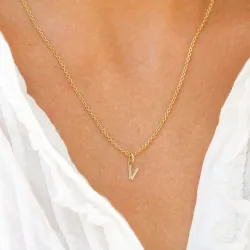 bogstav V vedhæng i 8 karat guld - My Letter