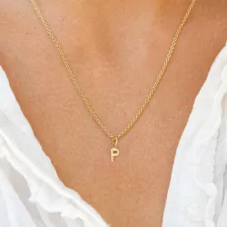 bogstav P vedhæng i 8 karat guld - My Letter