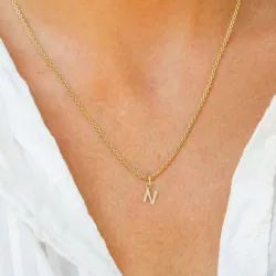 bogstav N vedhæng i 8 karat guld - My Letter