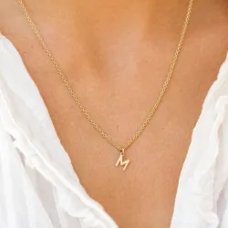 bogstav M vedhæng i 8 karat guld - My Letter