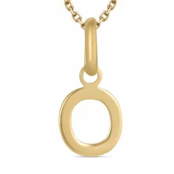 bogstav O halskæde i forgyldt sølv med vedhæng i 8 karat guld - My Letter