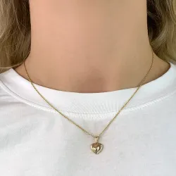 hjerte zirkon vedhæng i 8 karat guld - Gold Collection