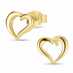 hjerte øreringe i 8 karat guld - Gold Collection