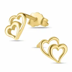 hjerte ørestikker i 8 karat guld - Gold Collection