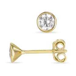 4 mm ørestikker i 8 karat guld med zirkon - Gold Collection
