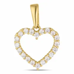 hjerte zirkon vedhæng i 8 karat guld - Gold Collection