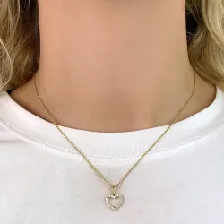 hjerte zirkon vedhæng i 8 karat guld - Gold Collection
