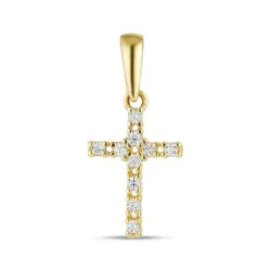 kors zirkon vedhæng i 8 karat guld