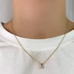 zirkon vedhæng i 8 karat guld - Gold Collection