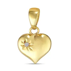 hjerte zirkon vedhæng i 9 karat guld - Amoré