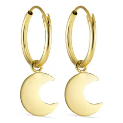 12 mm måne creoler i 9 karat guld - Gold Collection