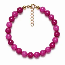 Pink turmalin armbånd i forgyldt stål - AURA