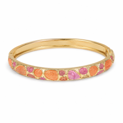 vandfast pink bangle i forgyldt stål - OCEANA