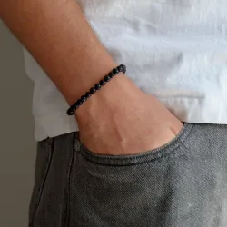 blå goldstone armbånd i nylon med justerbar snor