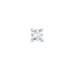 1 x 0,06 ct diamant solitaireørestik i 14 karat hvidguld med diamant 