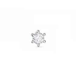 1 x 0,05 ct solitaireørestik i 14 karat hvidguld med diamant 