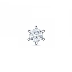 1 x 0,07 ct diamant solitaireørestik i 14 karat hvidguld med diamant 