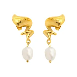 perle øreringe i forgyldt stål - OCEANA