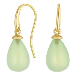 øreringe i 9 karat guld med prehnite