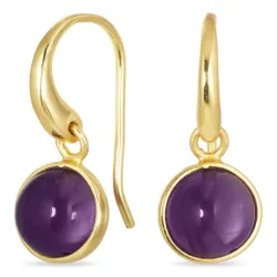 runde lilla krystal øreringe i forgyldt sølv - Loom Stones