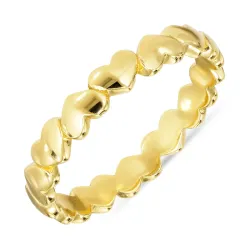 hjerte ring i forgyldt sølv