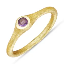 pink krystal ring i forgyldt sølv - Loom Stones